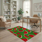 Watermelon Slices Green Area Rug