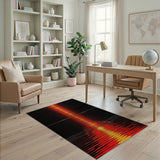 Fiery Red Vertical Glow Area Rug