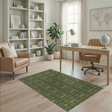 Green Geometric Scale Area Rug