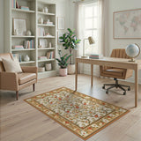 Washable Vintage Botanical Apple Orchard Area Rug