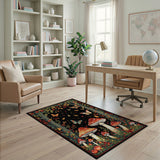 Enchanted Autumn Forest Mushrooms Butterflies Rug