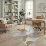 Beige and Neutral Abstract Wave Area Rug