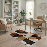 Geometric Brown Tan Abstract Circle Area Rug