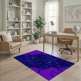 Starry Nebula Purple Abstract Area Rug