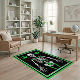 Green Tribal Skeleton Area Rug