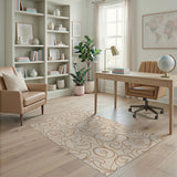 Abstract Area Beige and Neutral Beige Swirl Abstract Area Rug