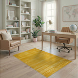 Modern Yellow Geometric Striped Area Rug