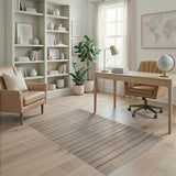Geometric Modern Beige Striped Woven Area Rug