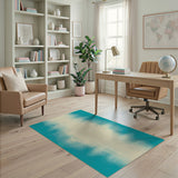 Teal Halftone Gradient Area Rug