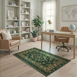 Emerald Green Traditional Persian Mandala Rug