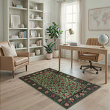Sage Green Persian Floral Area Rug