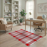 Bold Red Checkered Plaid Area Rug