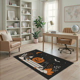 Halloween Pumpkin Cat Area Rug