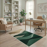 Layered Green Wave Mountain Area Rug