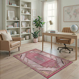 Pink Vibrant Pink Southwestern Geometric Area Rug