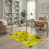 Yellow Vibrant Lemon Slice Yellow Area Rug