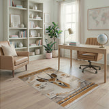 Geometric Antelope Head Southwestern Rug