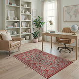 Red Persian Floral Area Rug