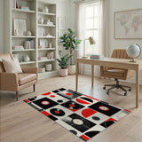 Multi-color and Patterns Retro Vinyl Record Geometric Area Rug
