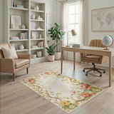 Pink Floral Vintage Pink Floral Vintage Washable Area Rug