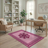 Elegant Pink Persian Medallion Rug