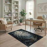 Gothic Haunted Castle Moonlit Bat Forest Rug