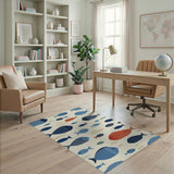 Striped Blue Fish Coastal Area Rug