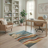 Coastal Waves Beach Area Rug