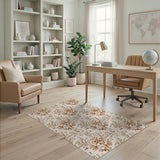 Vintage Brown Floral Vine Area Rug