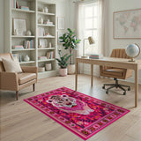 Vibrant Pink Tiger Persian Area Rug