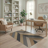 Diagonal Multi-Tone Wood Plank Area Rug
