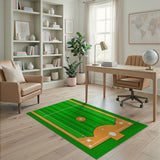 Multi-color and Patterns Baseball Diamond Field Area Rug