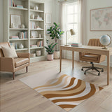Wavy Abstract Area Beige Wavy Abstract Area Rug