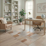 Beige and Neutral Beige Tan Geometric Block Area Rug