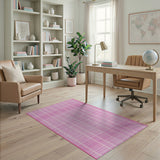 Pink Dot Grid Geometric Area Rug