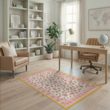 Vintage Pink Daisy Floral Area Rug