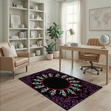 Purple Swirl Mandala Script Area Rug