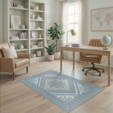 Traditional Persian Blue Persian Floral Medallion Area Rug