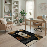 Abstract Polar Bear Moonlit Mountains Rug