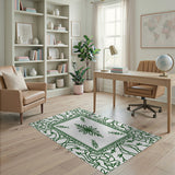 Green Traditional Persian Ornate Green Persian Medallion Area Rug