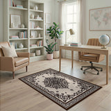Traditional Persian Beige and Neutral Elegant Beige Persian Medallion Area Rug