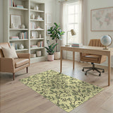 Vintage Green Vine Leaf Area Rug