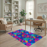 Vivid Neon Geometric Pattern Area Rug