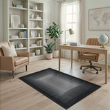 Black White Geometric Gradient Line Area Rug