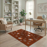 Halloween Candy Corn Ghost Houndstooth Rug