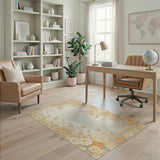 Vintage Peony Floral Frame Area Rug