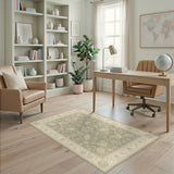 Sage Green Floral Vintage Area Rug