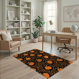 Whimsical Orange Pumpkin Swirl Area Rug