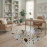 Gold Brown Splatter Abstract Area Rug