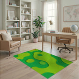 Vibrant Lime Green Abstract Blob Area Rug